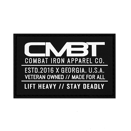 CMBTIRN Original Branded Black PVC Patch - Combat Iron Apparel Co.