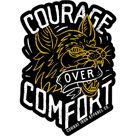COURAGE OVER COMFORT DECAL - Combat Iron Apparel Co.