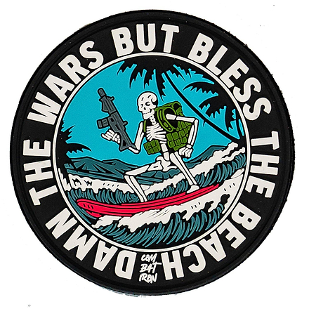 Damn The Wars But Bless The Beach Surfer PVC Patch - Combat Iron Apparel Co.