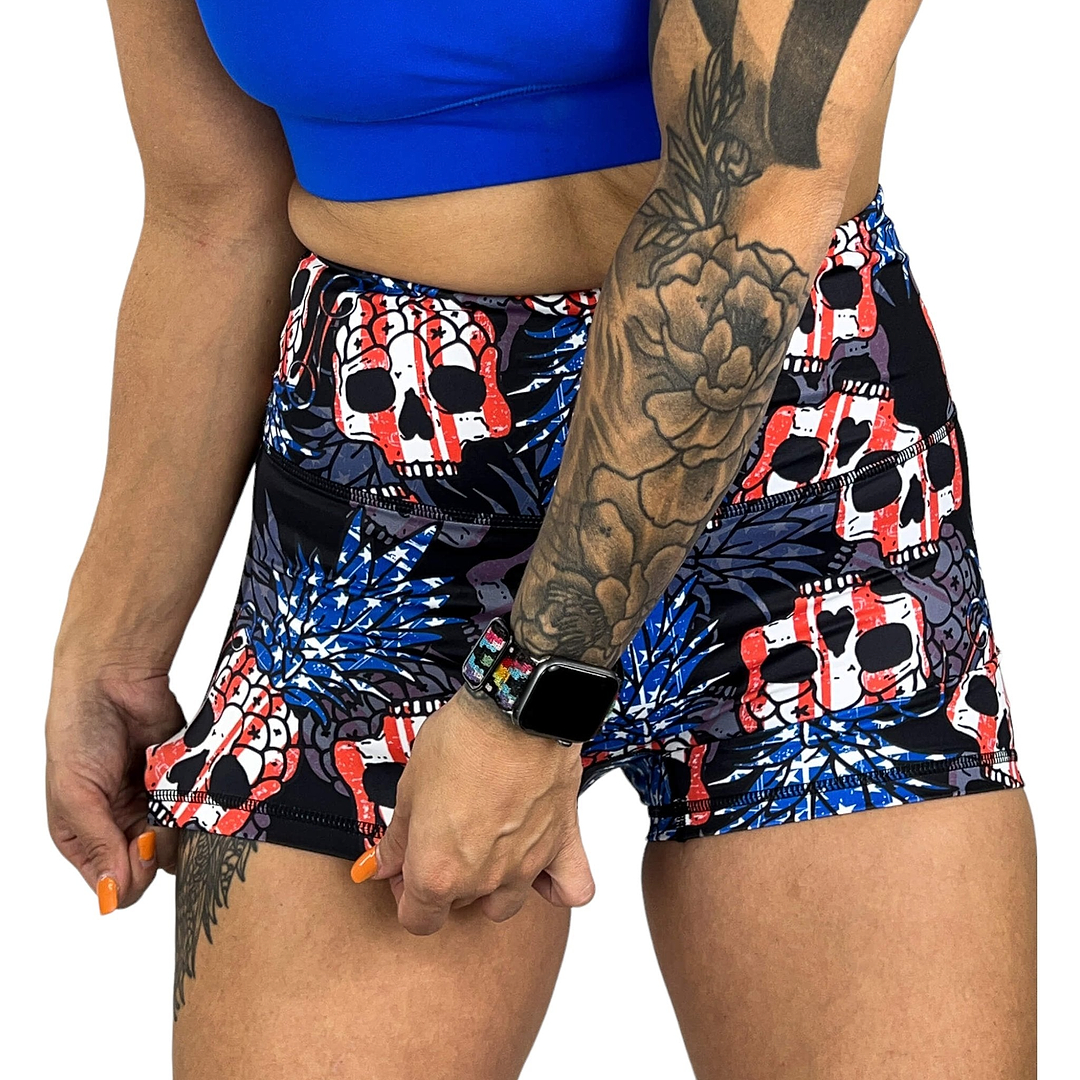 Ladies Seamless Front Performance Training Shorts V3 - Combat Iron Apparel Co.