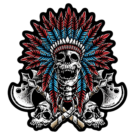 Warrior Spirit Indian Head Decal - Combat Iron Apparel Co.