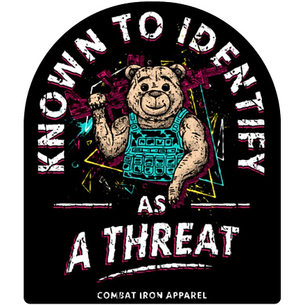 KNOWN TO IDENTIFY AS A THREAT Retro Tactibear Decal - Combat Iron Apparel Co.