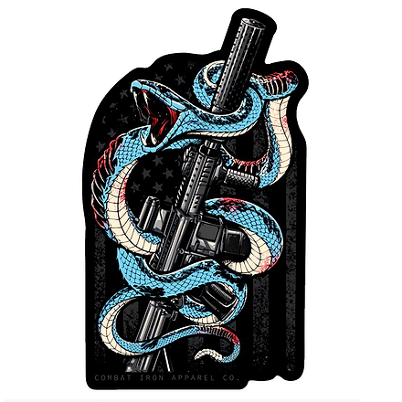 Snake US Flag SBR Decal Sticker - Combat Iron Apparel Co.