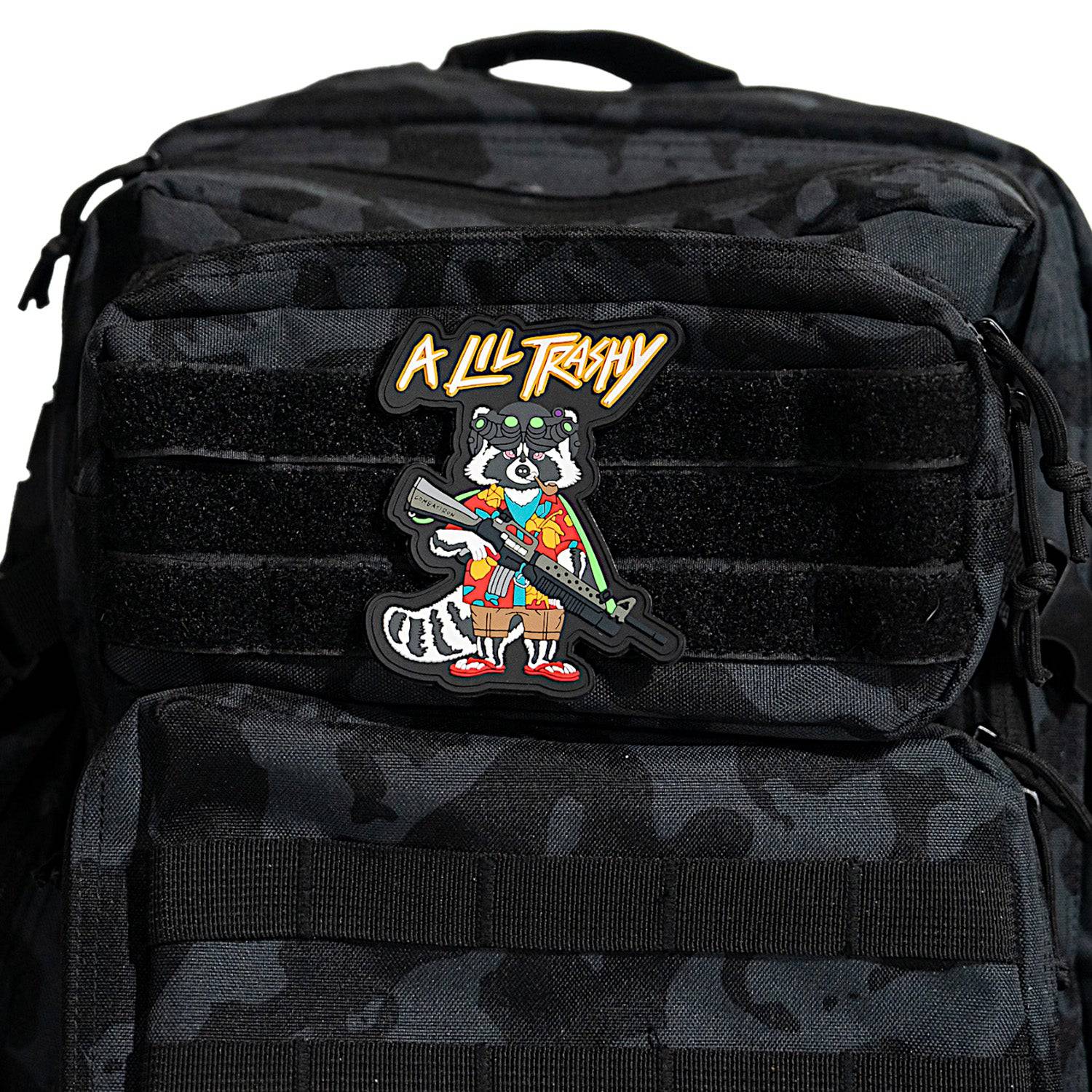 A Lil Trashy Tactical Racoon PVC Patch - Combat Iron Apparel Co.