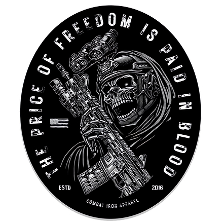 The Price Of Freedom Is Paid In Blood Decal - Combat Iron Apparel Co.