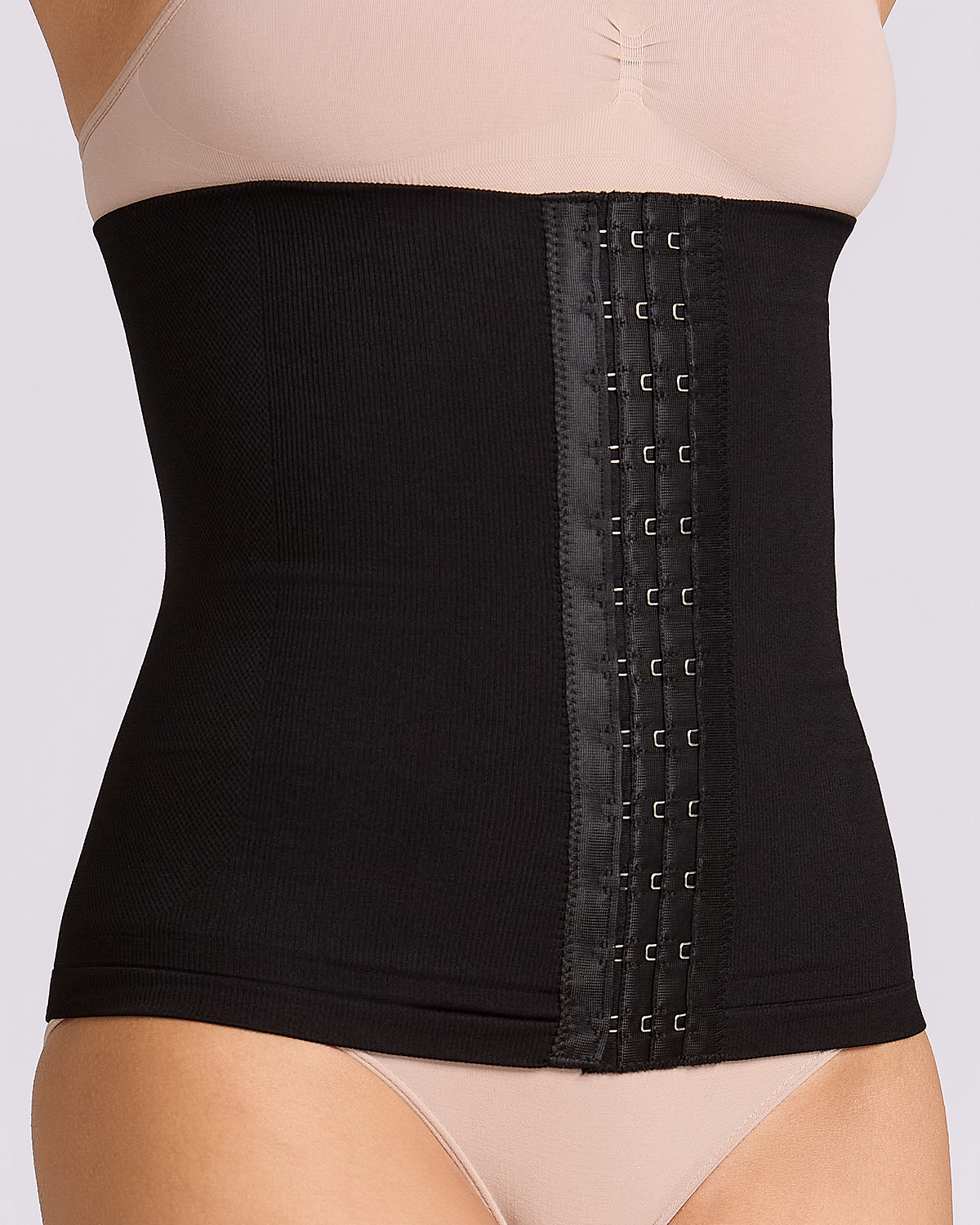 Control Waist Sculpting Double Fabric Corset - black