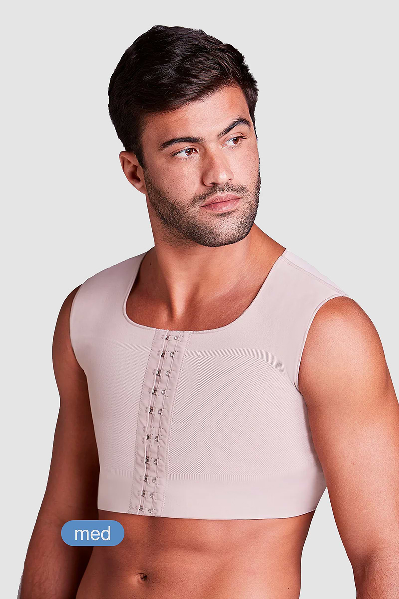 مشد لمنطقة الصدر بتقنية الضغط للرجال - لون طبيعي