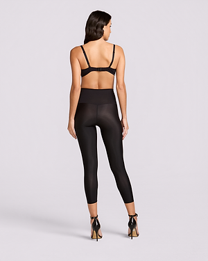 Seamless Super Abdomen Compression Body Shaping Capri - black