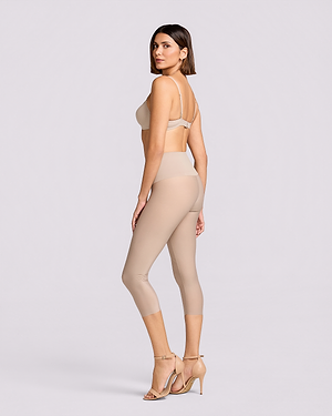 Seamless Super Abdomen Compression Body Shaping Capri - sepia