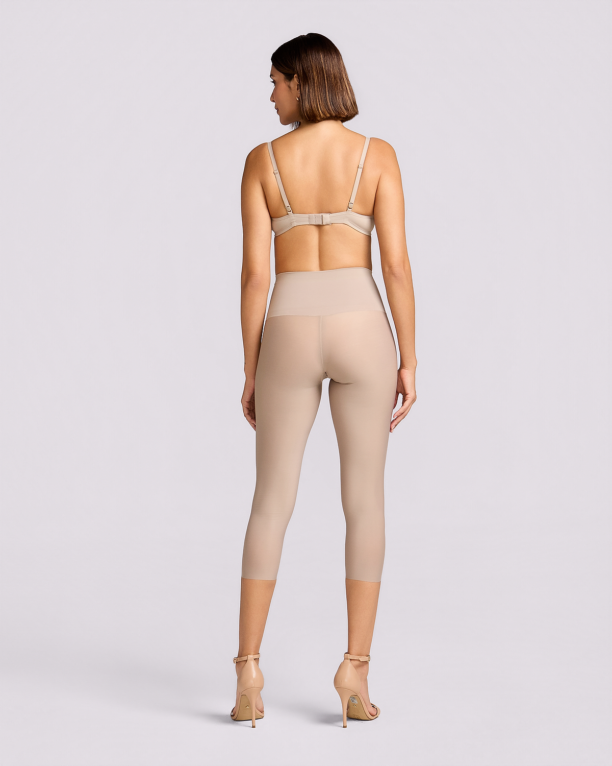 Seamless Super Abdomen Compression Body Shaping Capri - sepia