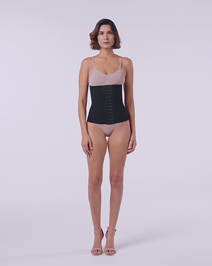 Control Waist Sculpting Double Fabric Corset - black
