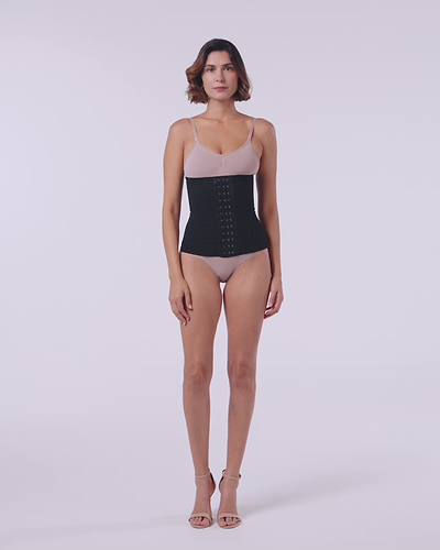 Control Waist Sculpting Double Fabric Corset - black