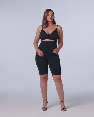 Slim Compression Waist Sculpting Invisible Bermuda - black