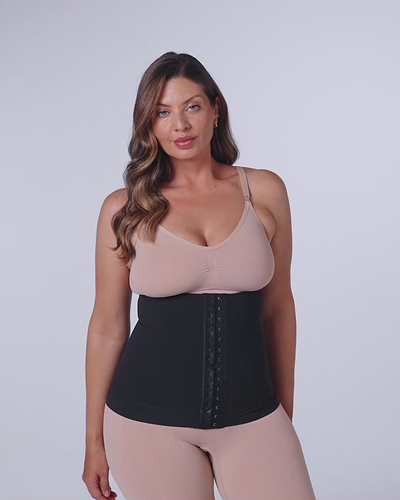 Microfiber Waist And Abdomen Control Corset - black