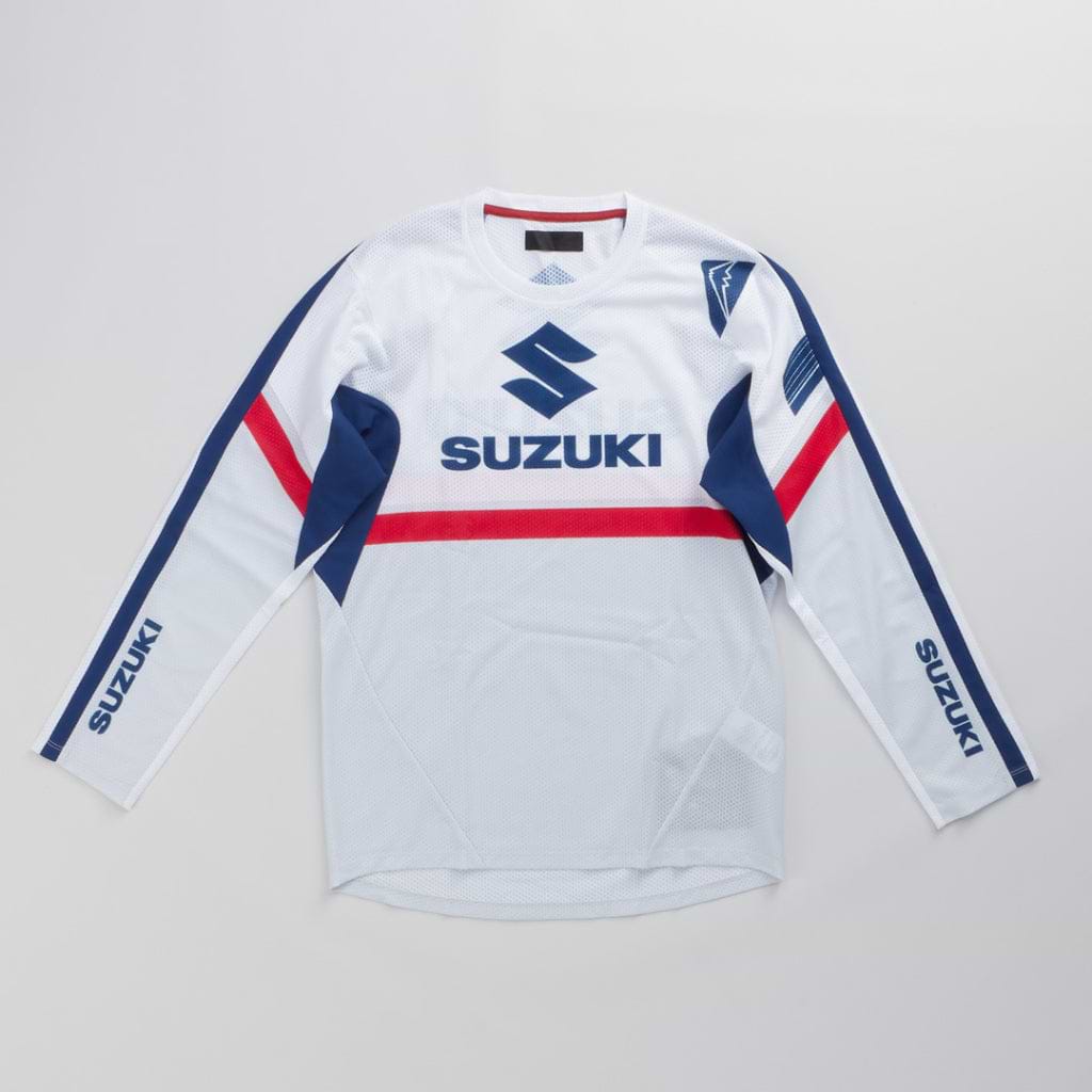 SUZUKI×KUSHITANI コラボ モトクロスロングTシャツ【イエロー/ブルー