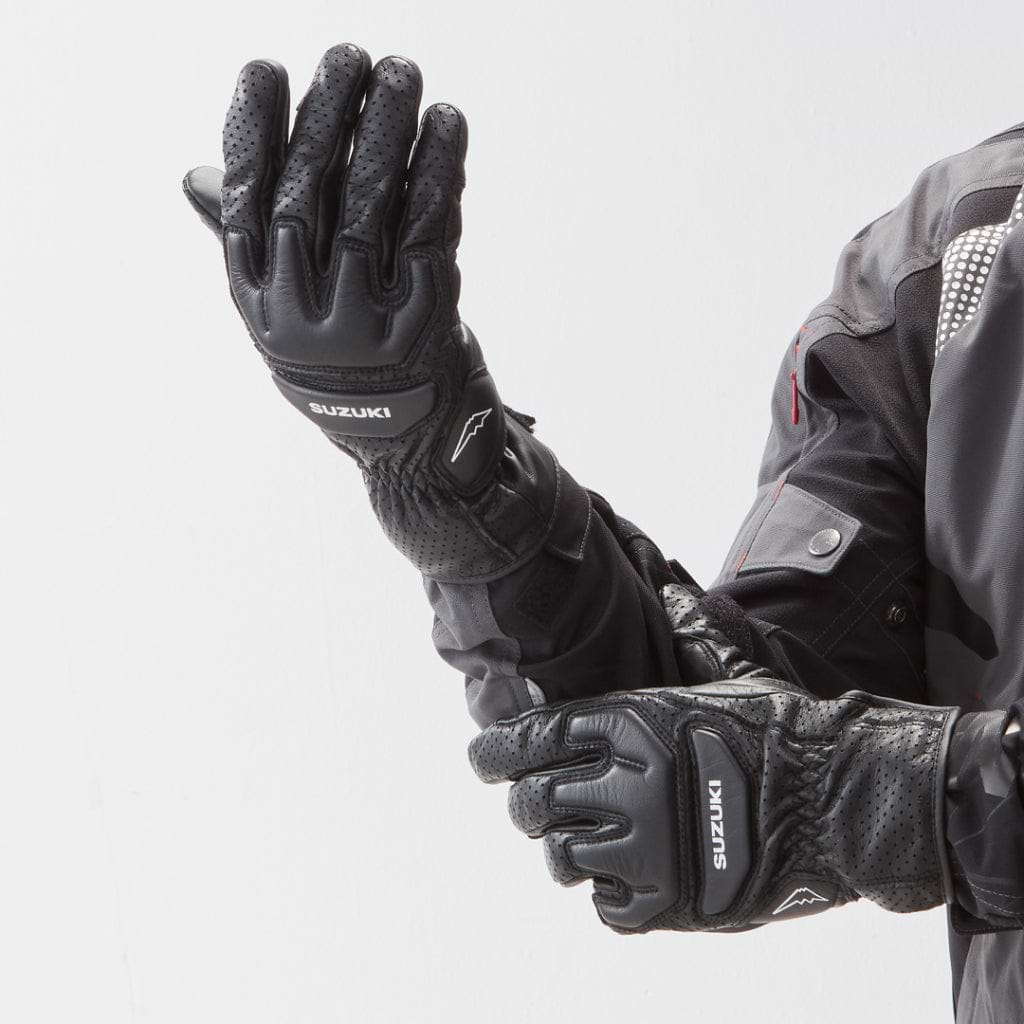 SUZUKI×KUSHITANI コラボ ライダーズメッシュグローブ【ブラック