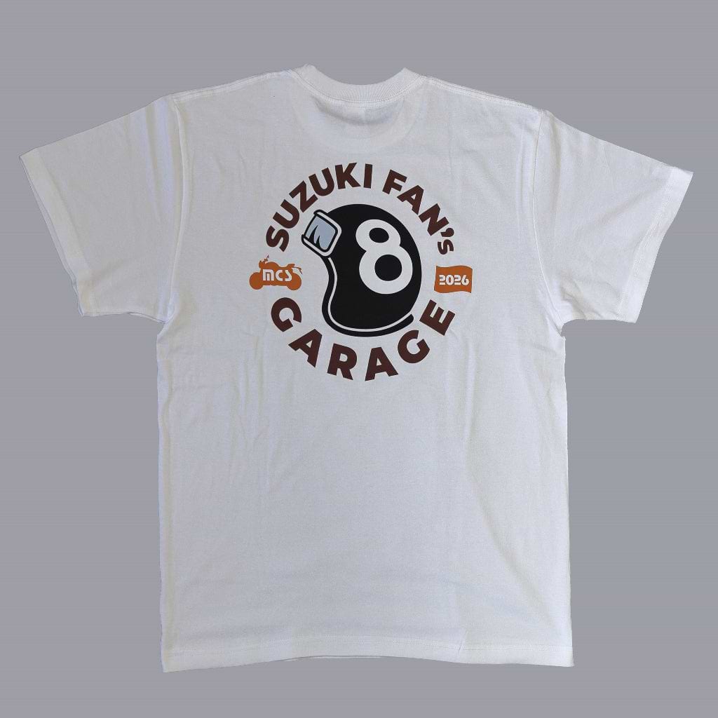 スズキモーターサイクルショー2026 オリジナルＴシャツ ビッグロゴＴ　ホワイト　【特別商品】