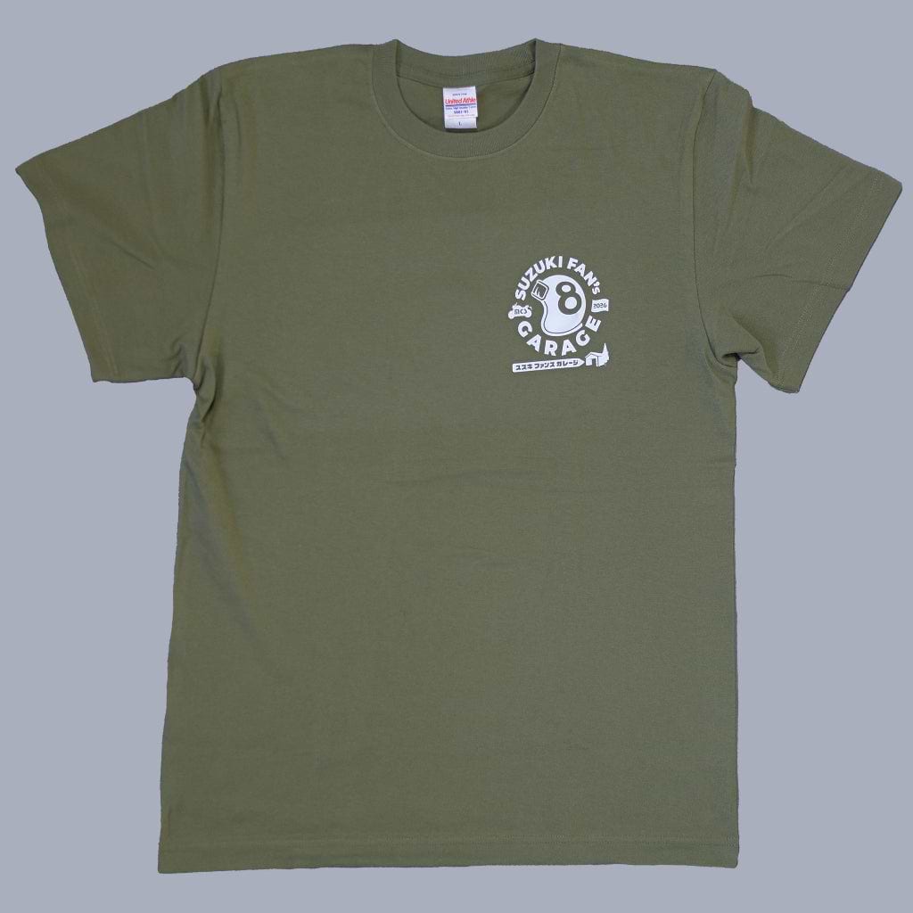 スズキモーターサイクルショー2026 オリジナルＴシャツ ワンポイントロゴＴ　ライトオリーブ　【特別商品】