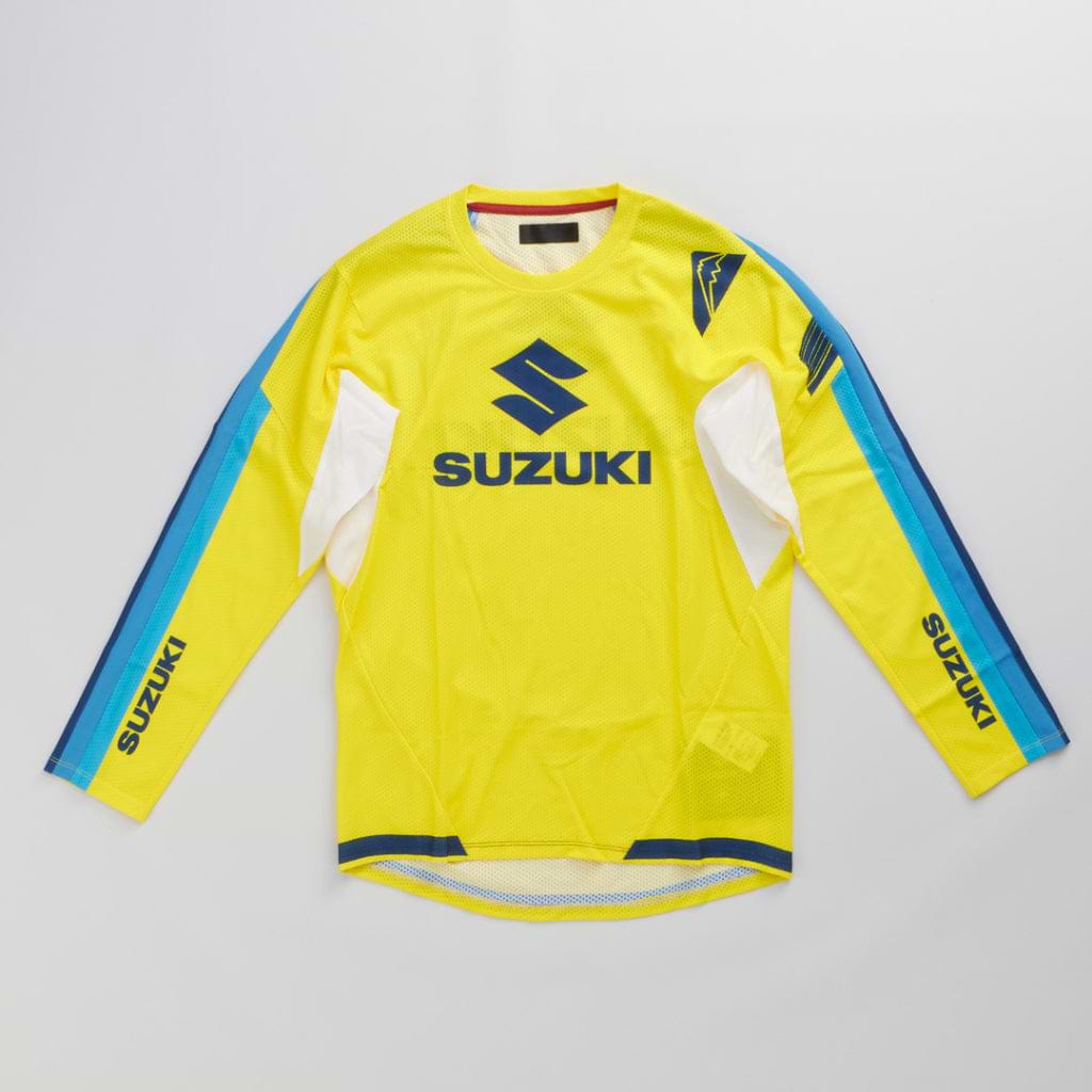 SUZUKI×KUSHITANI コラボ モトクロスロングTシャツ【イエロー/ブルー