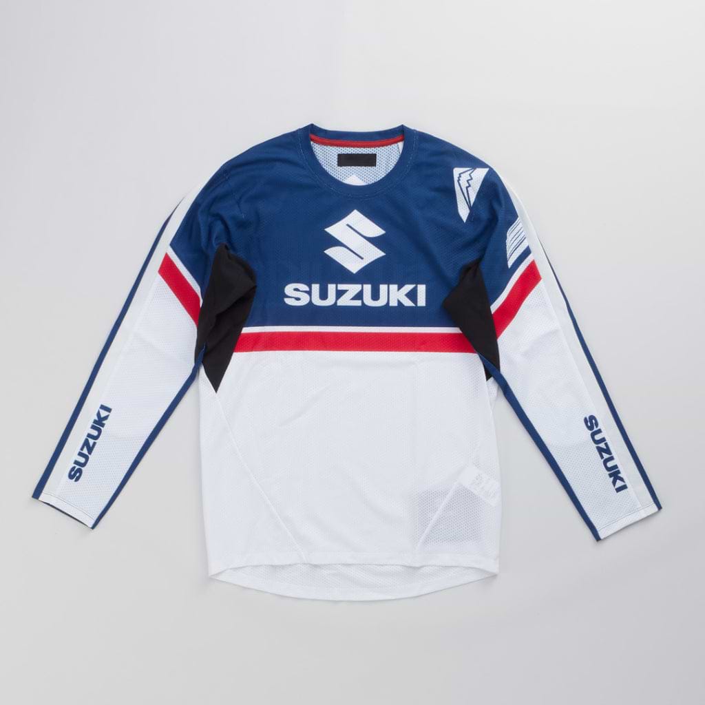 SUZUKI×KUSHITANI コラボ モトクロスロングTシャツ【イエロー/ブルー