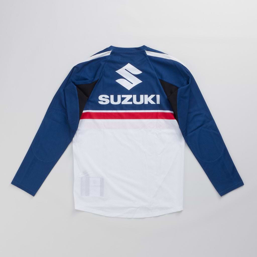 SUZUKI×KUSHITANI コラボ モトクロスロングTシャツ【イエロー/ブルー/ホワイト】