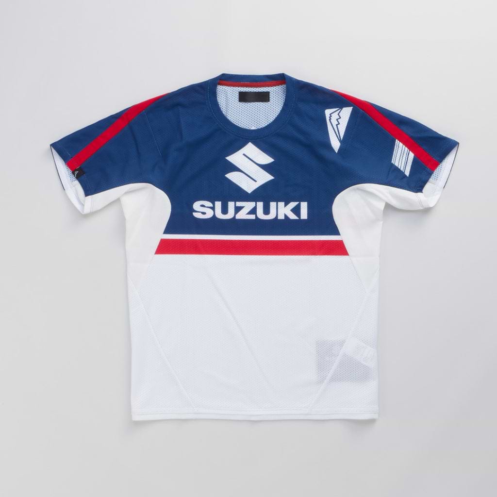 SUZUKI×KUSHITANI コラボ モトクロスTシャツ【イエロー/ブルー/ホワイト】