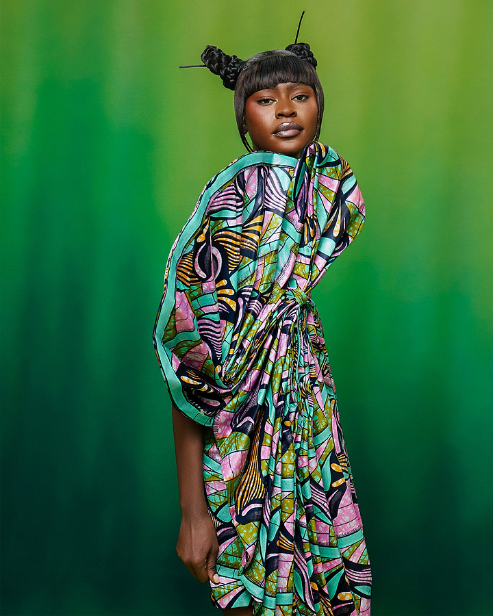 Vibrant dress bold african print grand super-wax vls0984.001