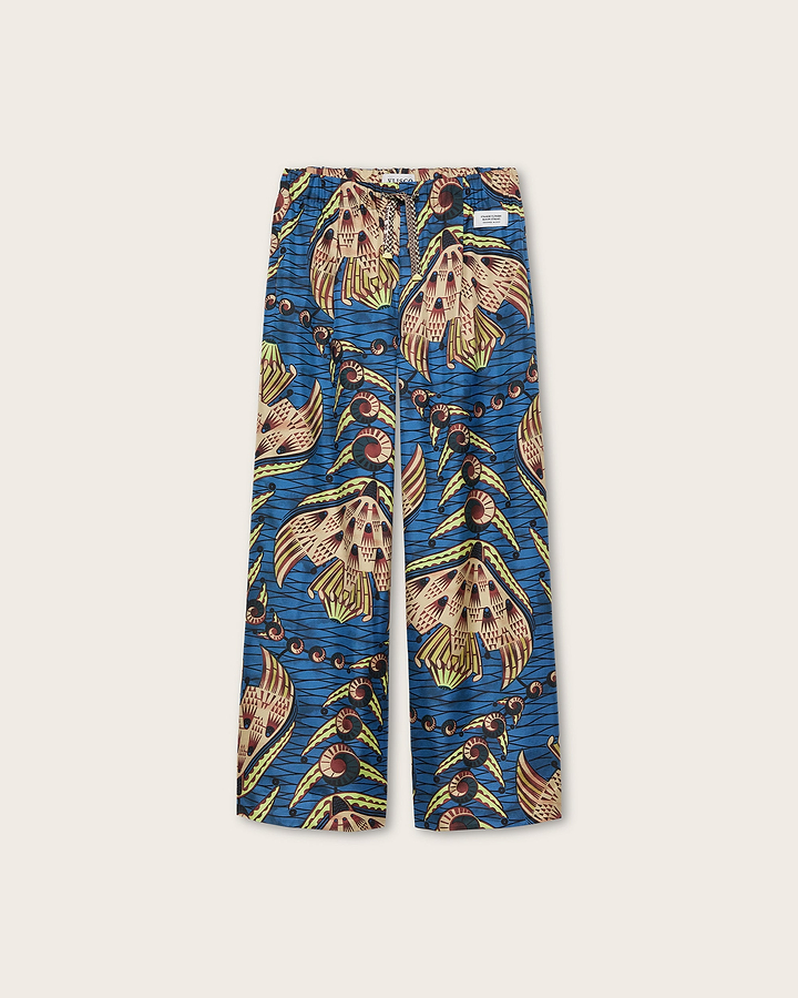 Blue wide-leg trousers vibrant pattern exclusive silks – trousers vlam25018.601