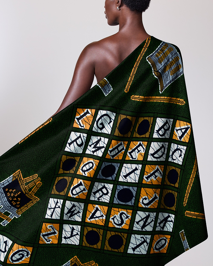 Vibrant green wrap dress bold wax hollandais vl00017.295