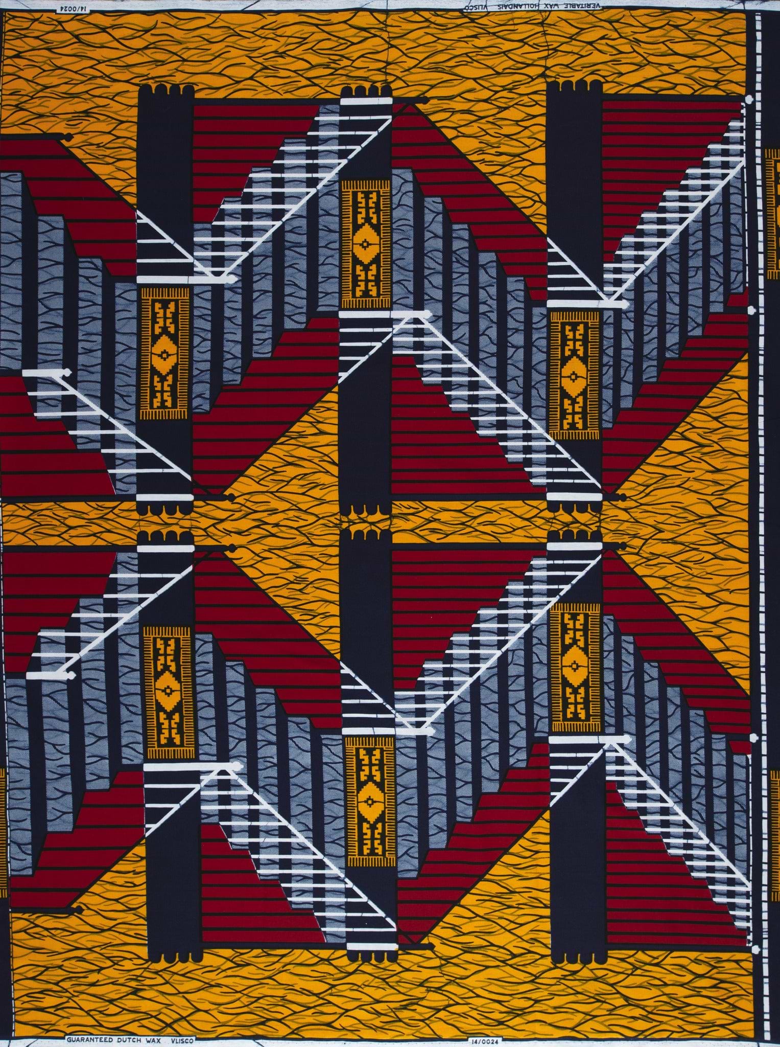 Geometric patterned fabric wax hollandais vl00024.062