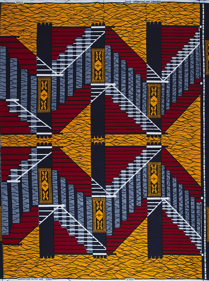 Geometric patterned fabric wax hollandais vl00024.062