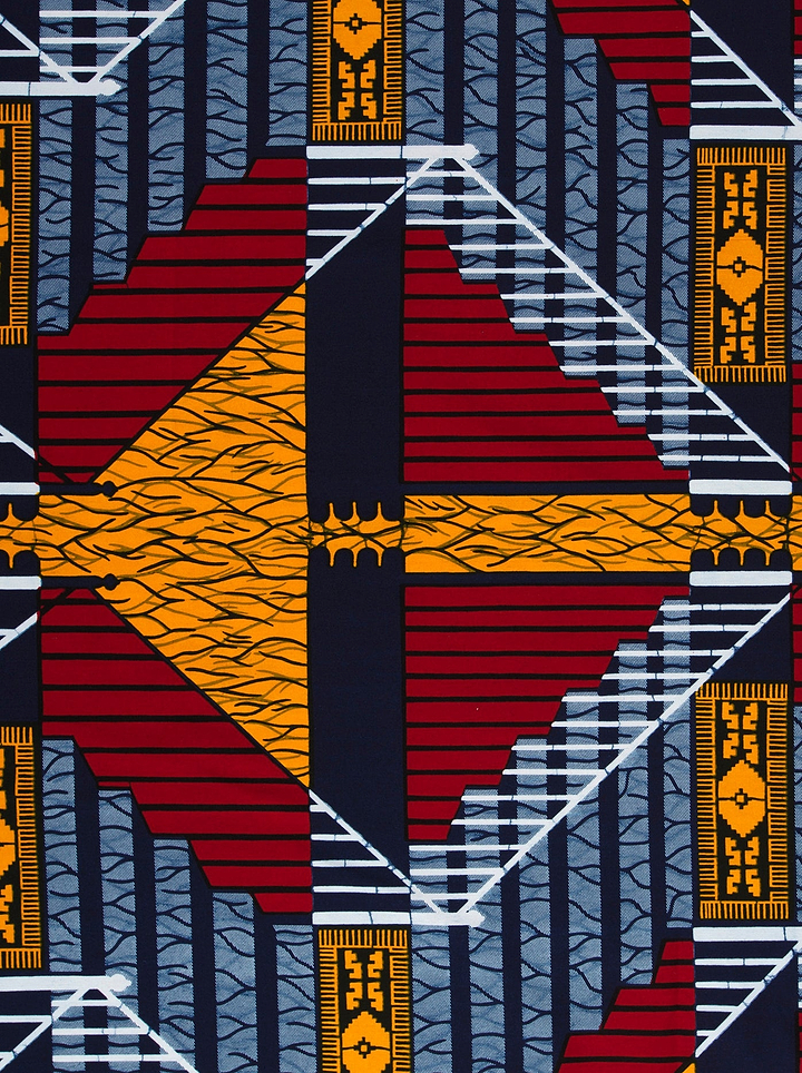 Colorful geometric textile pattern wax hollandais vl00024.062