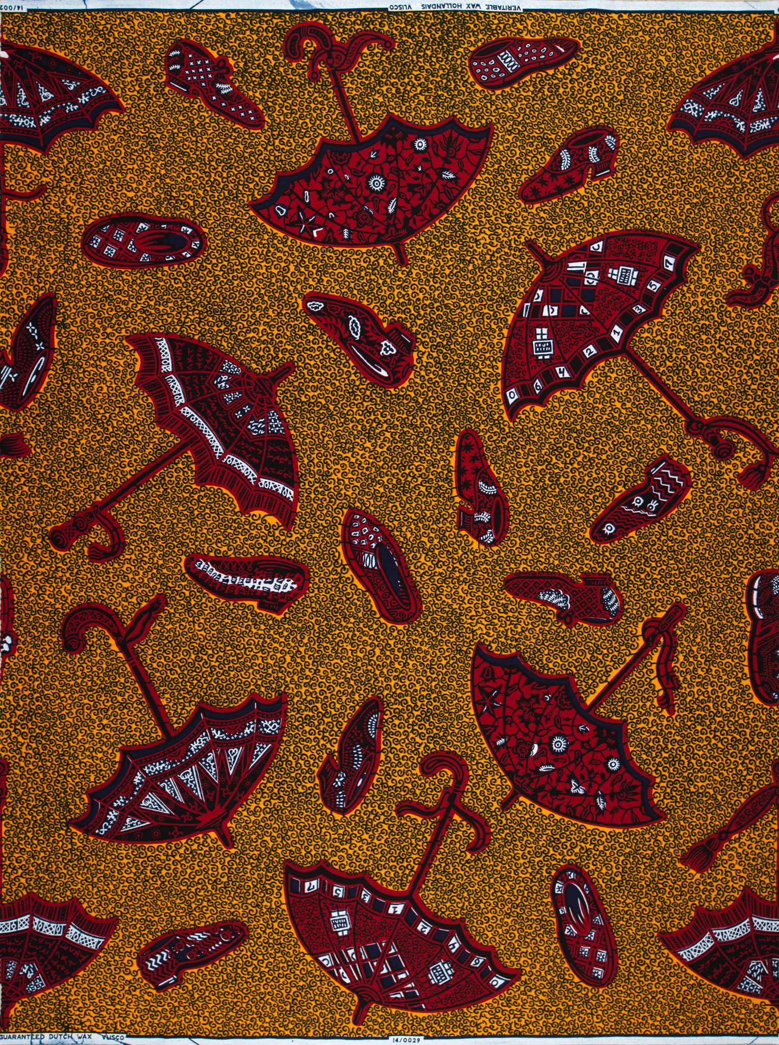 Red patterned umbrellas shoes textured wax hollandais vl00029.053