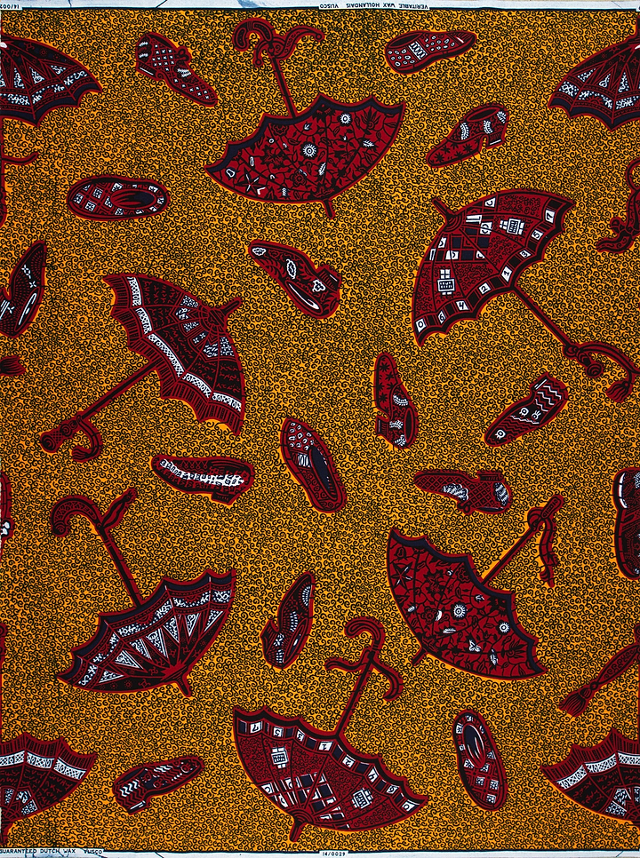 Red patterned umbrellas shoes textured wax hollandais vl00029.053
