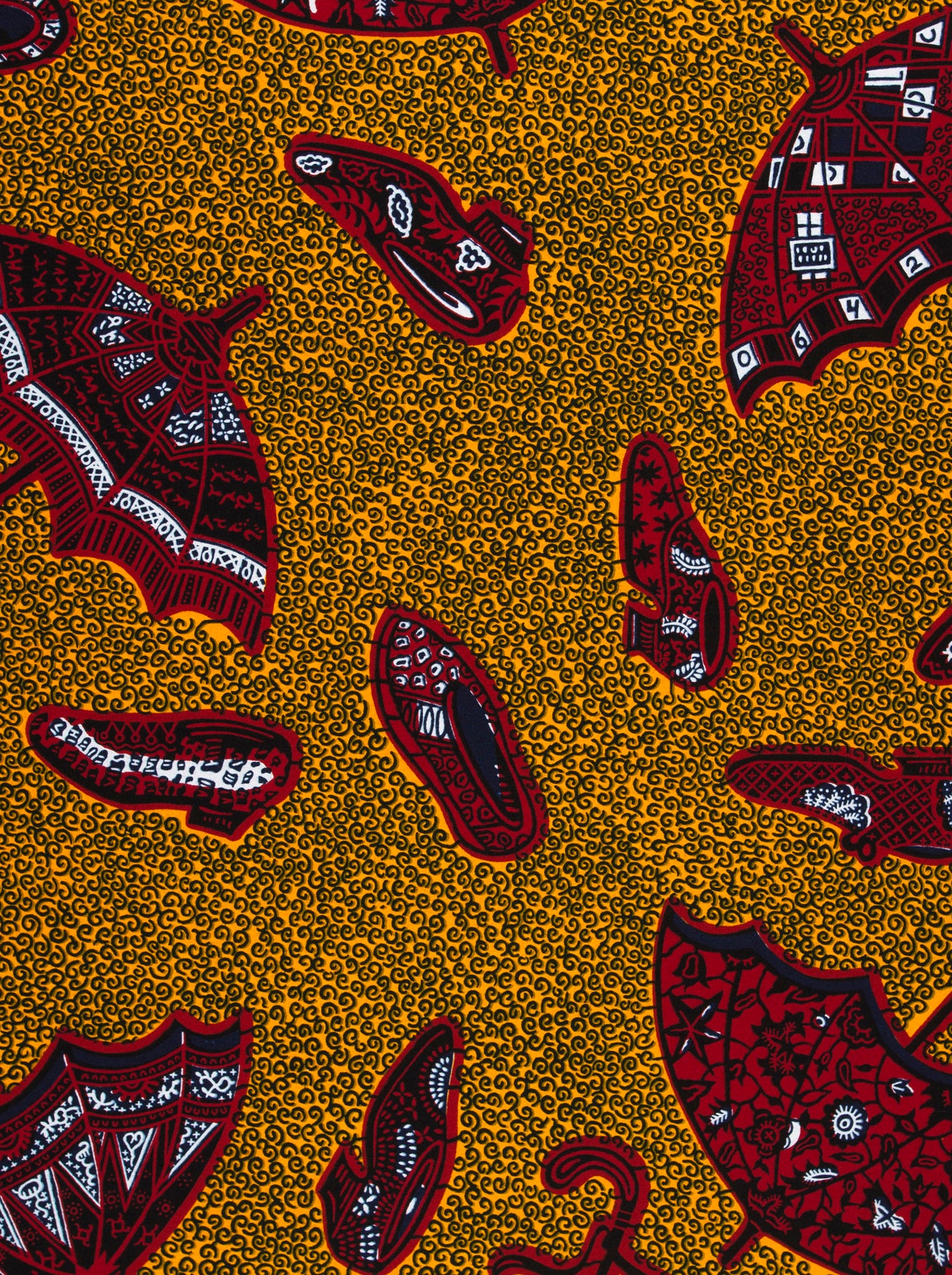 Vibrant red black patterned fabric wax hollandais vl00029.053