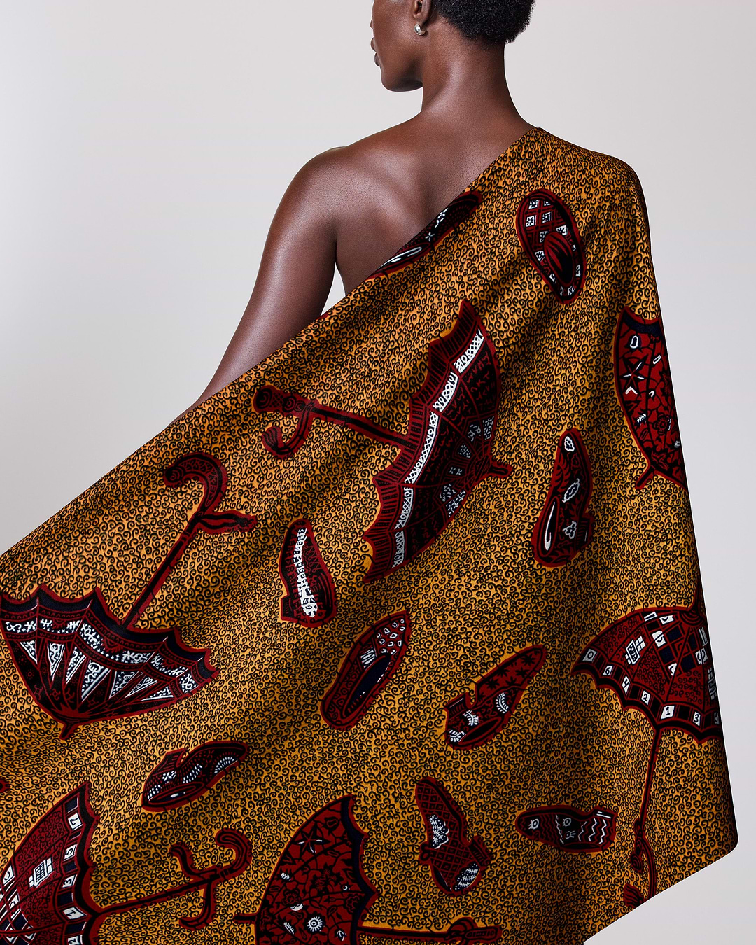 Richly patterned brown red african wax hollandais vl00029.053