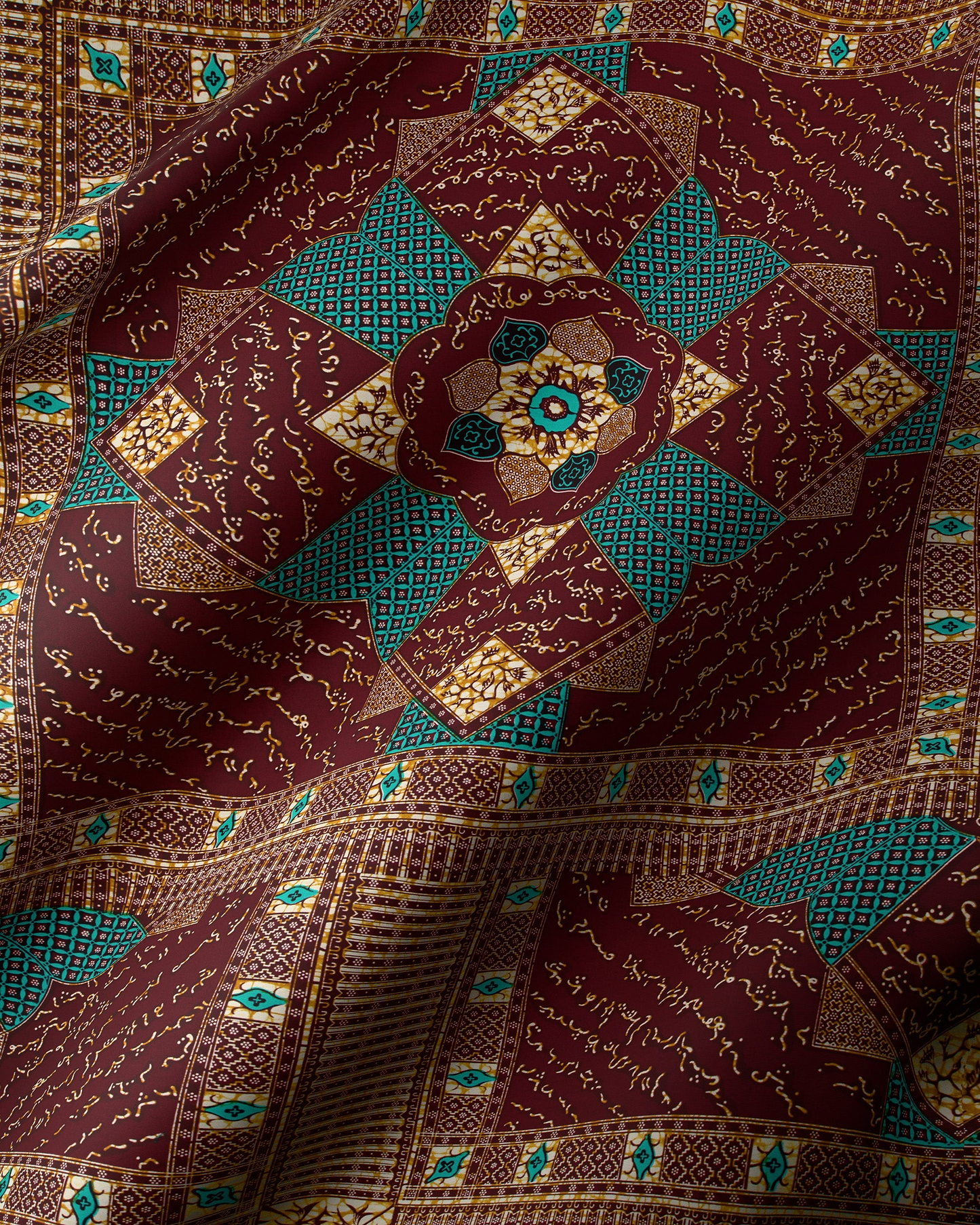 Richly patterned fabric deep maroon wax hollandais vl00052.157