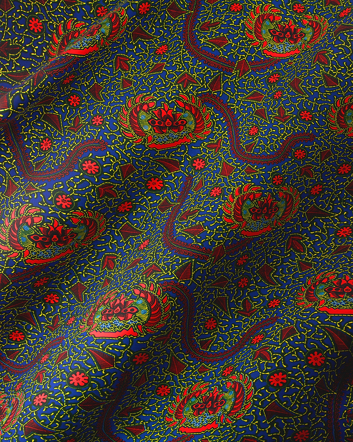 Rich blue fabric adorned intricate wax hollandais vl00501.107