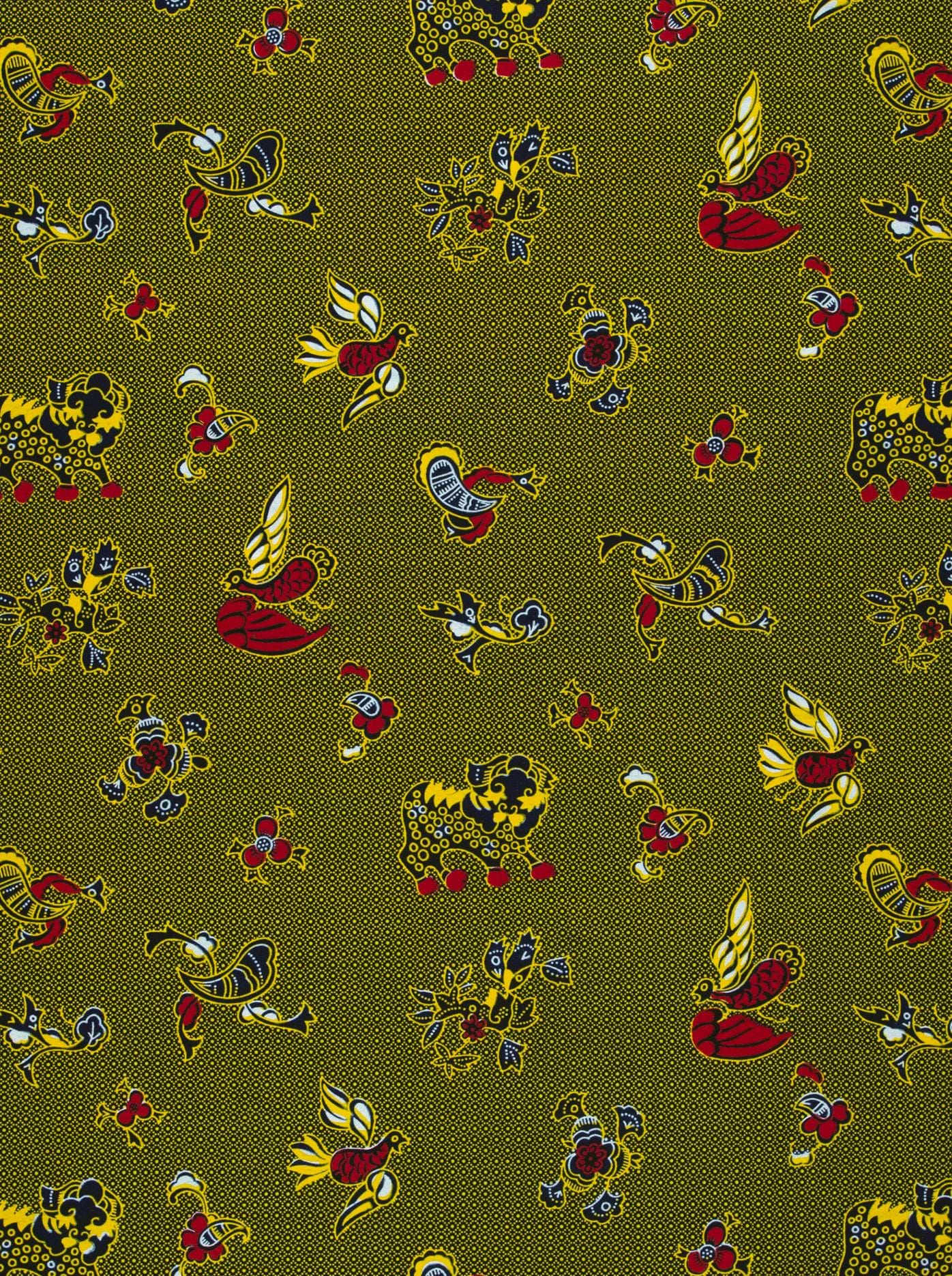 Olive green fabric vibrant pattern wax hollandais vl00535.139