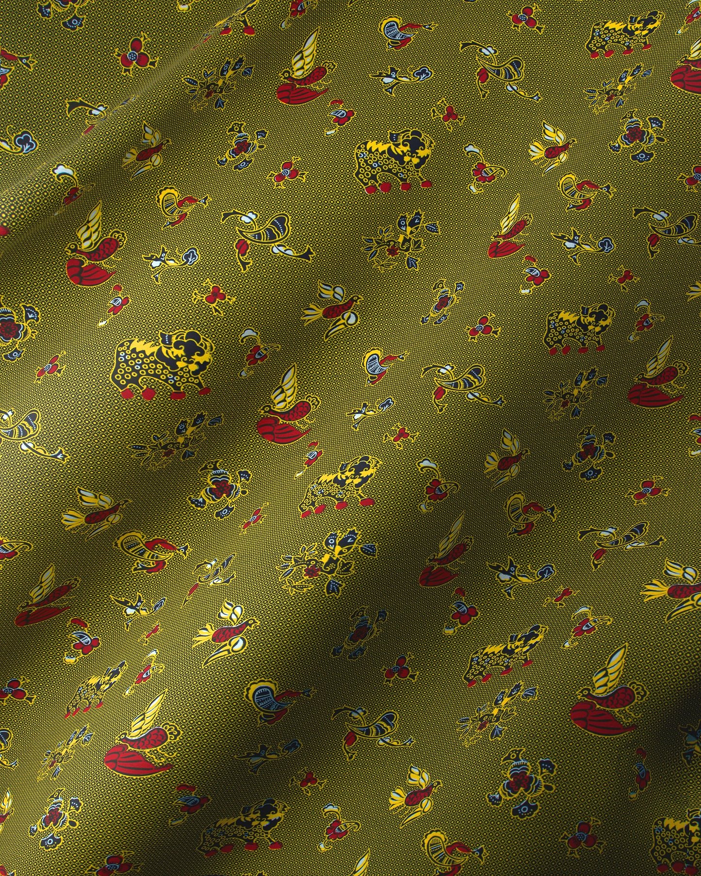 Olive green fabric pattern whimsical wax hollandais vl00535.139