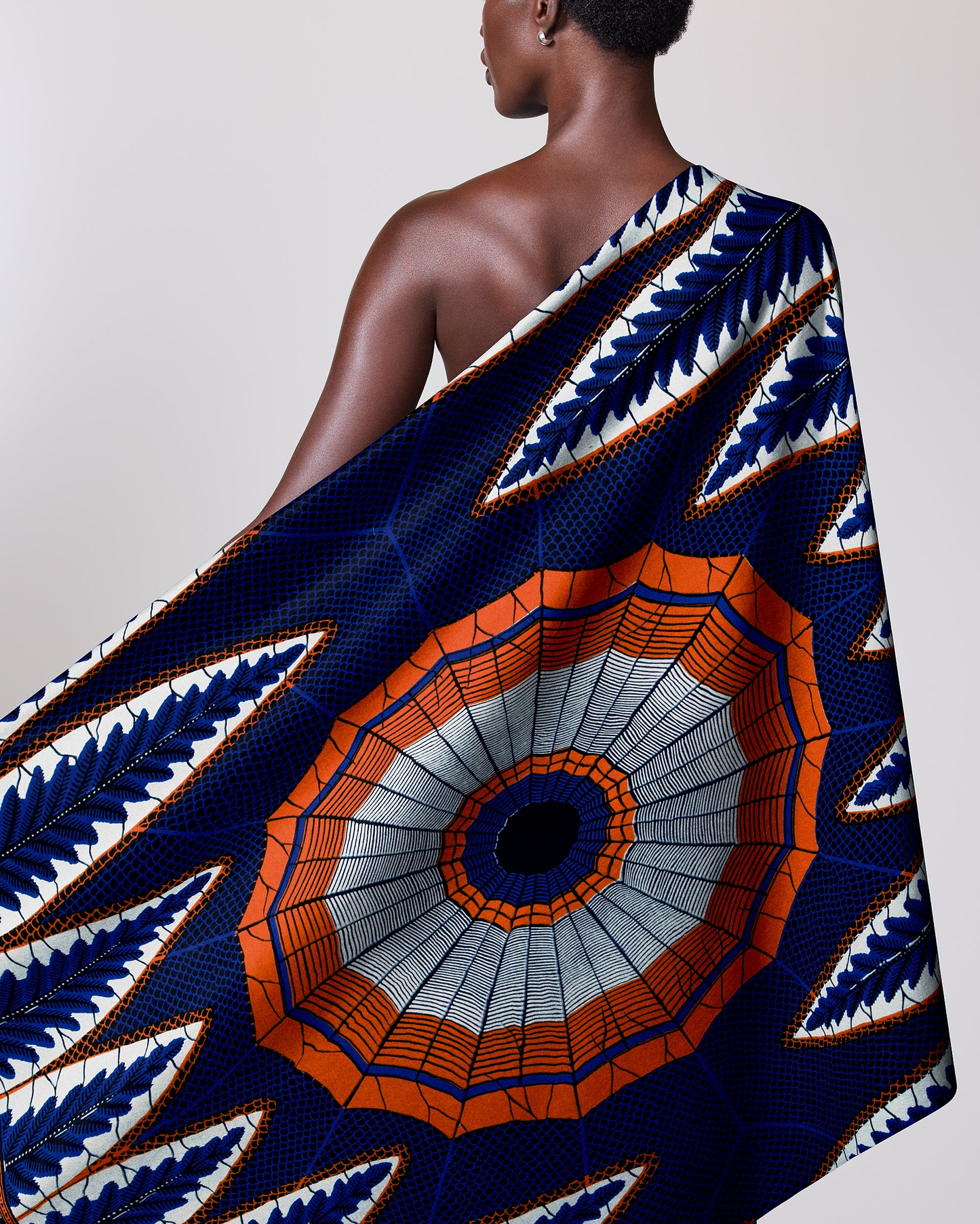 Vibrant one-shoulder wrap dress bold wax hollandais vl00549.207
