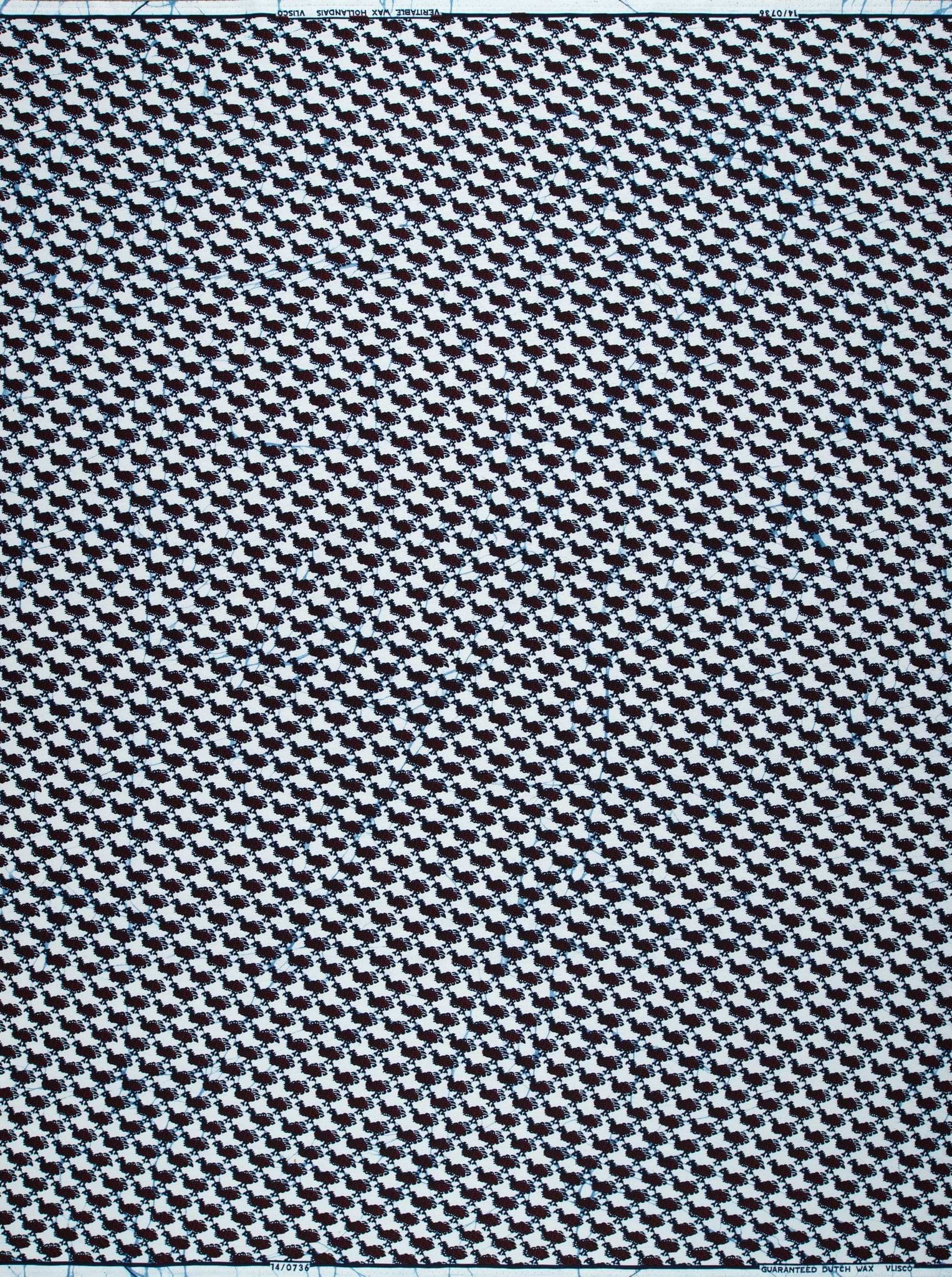 Black white houndstooth patterned fabric wax hollandais vl00736.199