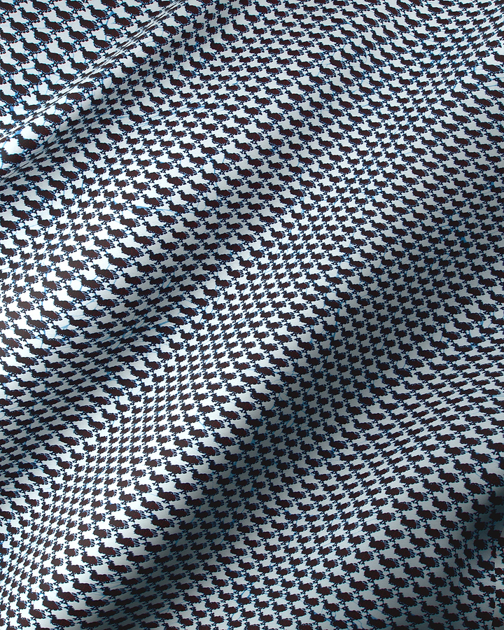 Black white houndstooth patterned fabric wax hollandais vl00736.199