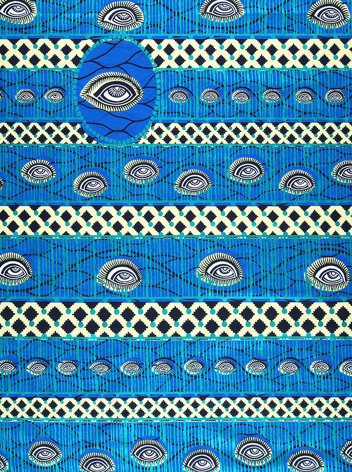 Wax Hollandais | VL00760.224 | Blue Embellished