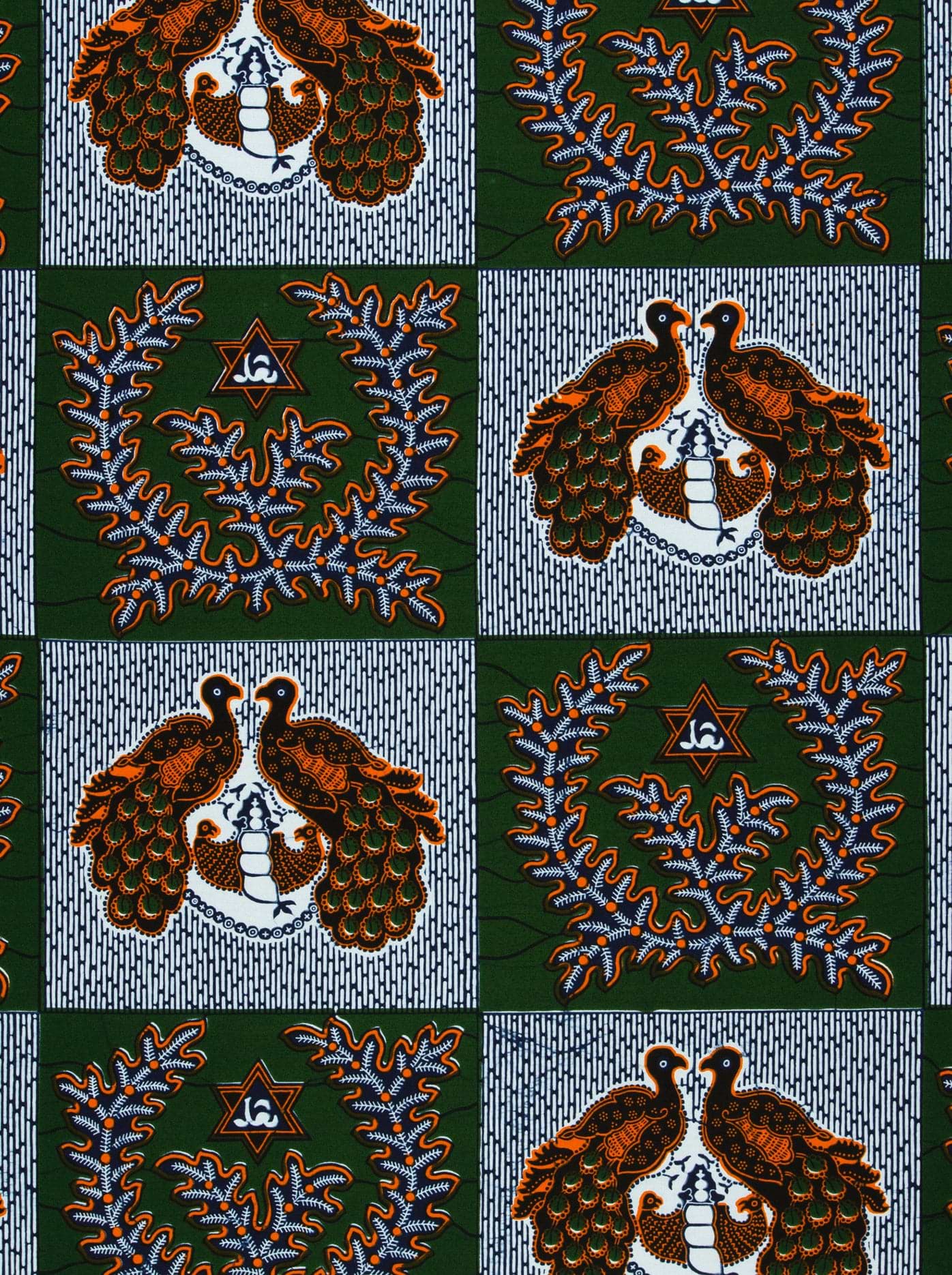 Dark green fabric patterns brown wax hollandais vl00770.101