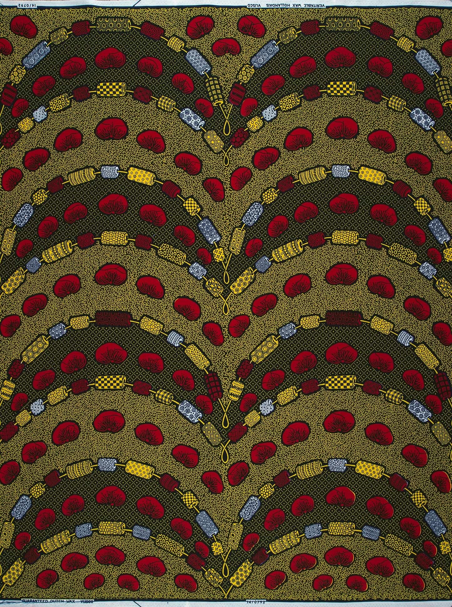 Vibrant red yellow blue geometric wax hollandais vl00792.206