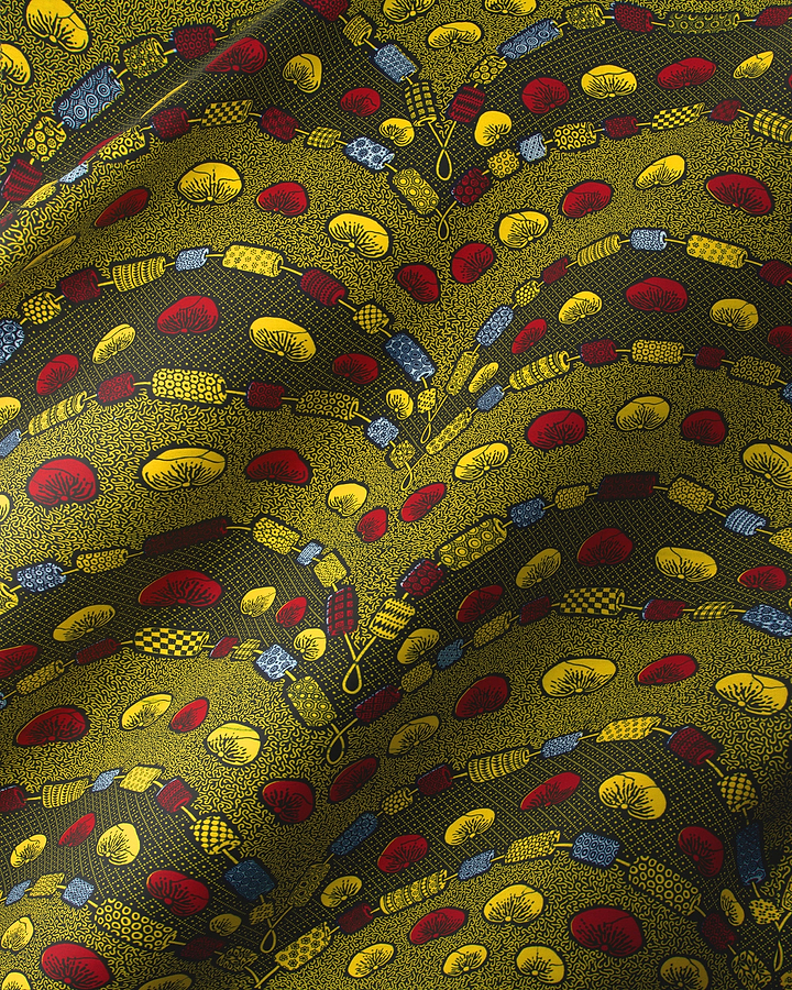 Vibrant olive green fabric bold wax hollandais vl00792.207