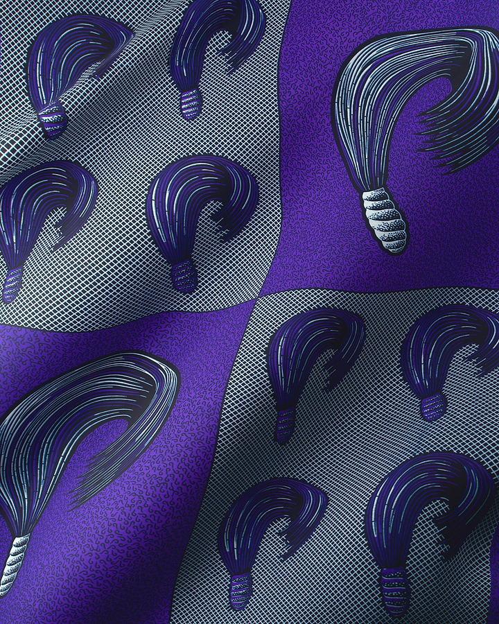 Purple gray patterned fabric wax hollandais vl00815.157