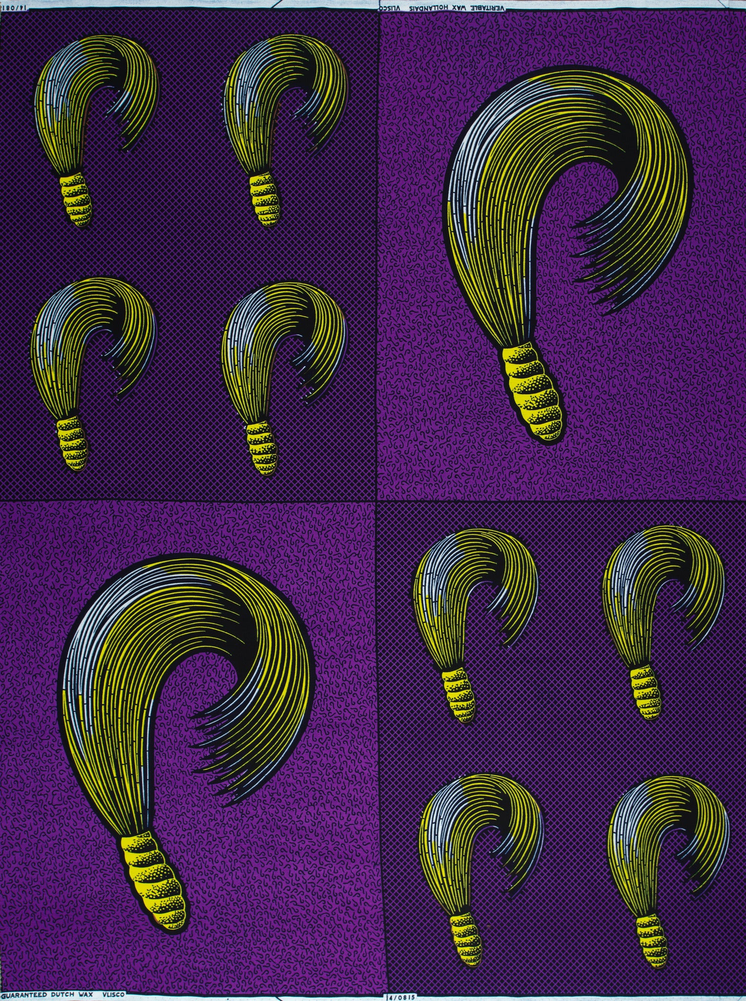 Vibrant yellow question marks black wax hollandais vl00815.158