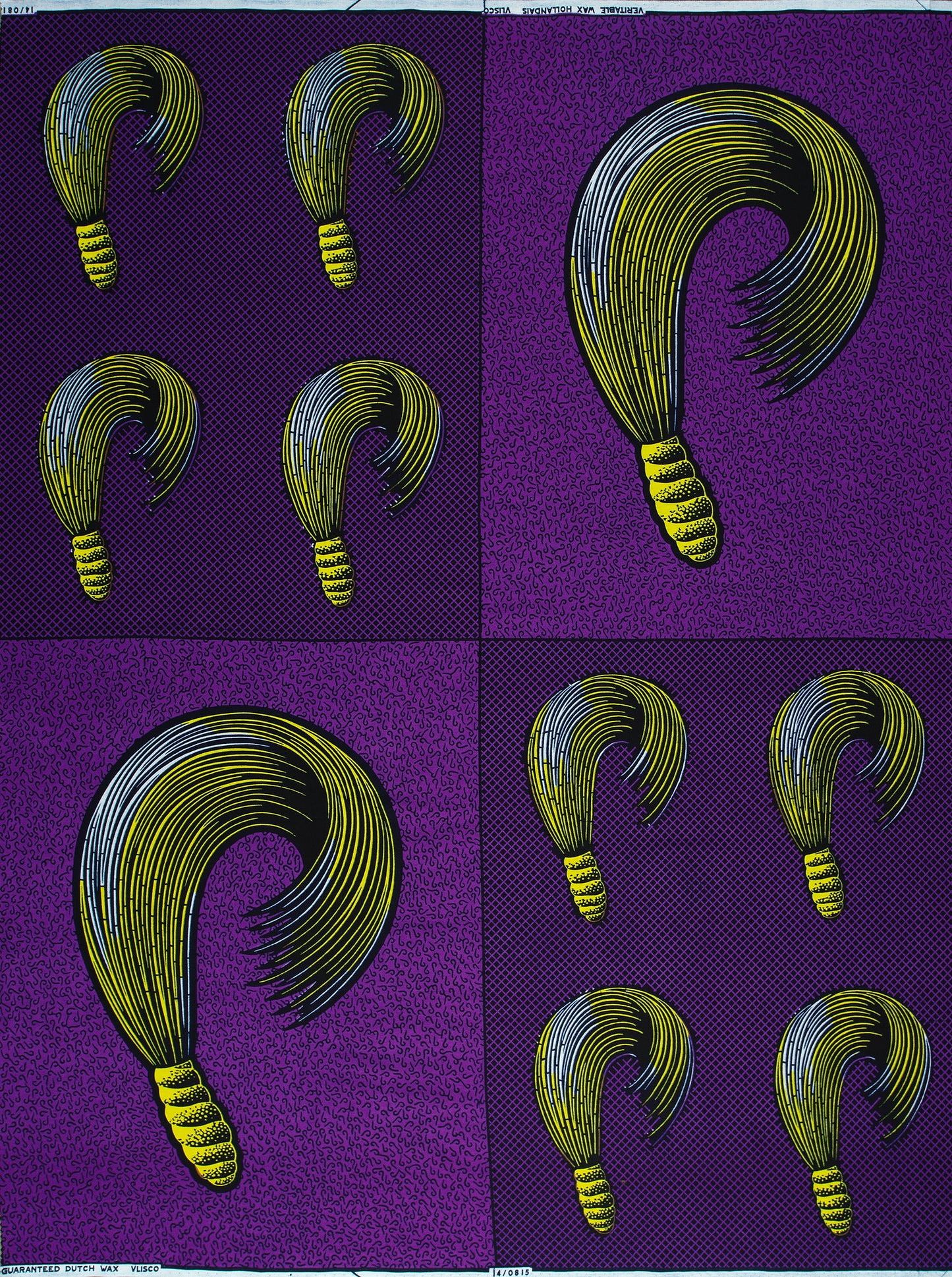 Vibrant yellow question marks black wax hollandais vl00815.158